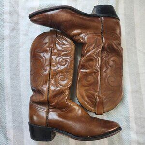 vintage Brown leather cowboy boots size 10